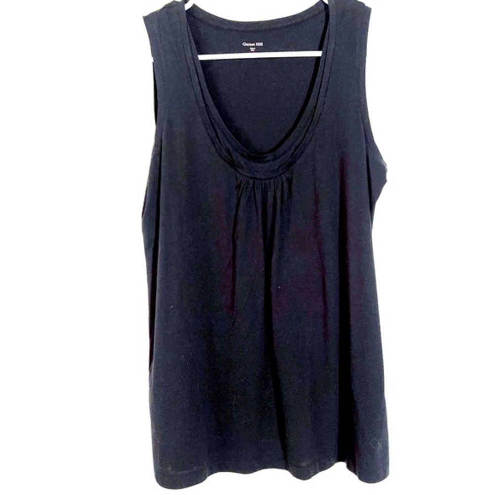 Garnet Hill 100% Cotton Scoop Neck Black tank top‎ S